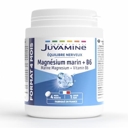 Detalle de JUVAMINE Magnésium Marin + Vitamines B6 – Anti-Stress et Fatigue, 4 mois