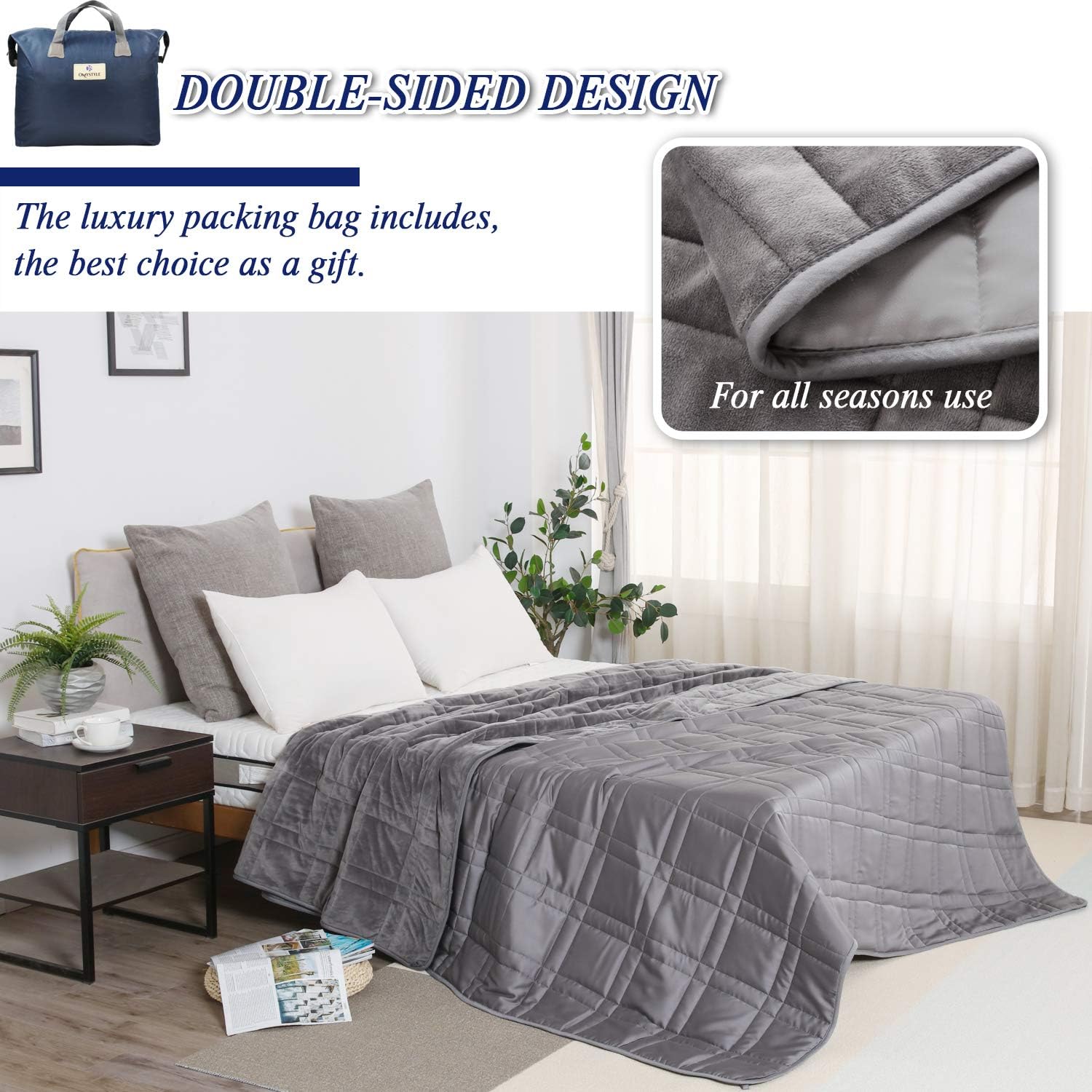 Thumbnail 6 de OMYSTYLE 15lb Weighted Blanket Queen Size