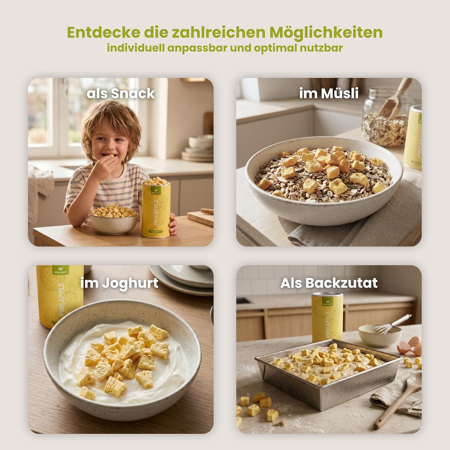 Thumbnail 2 de BREKKY Gefriergetrocknete Ananas