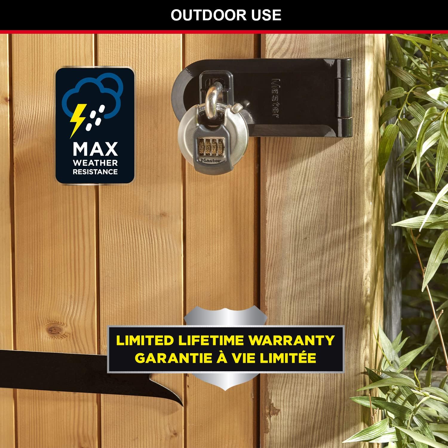 Detalle 2 de MASTER LOCK Heavy Duty Combination Padlock (Security Level 8/10) – Stainless Steel, Outdoor Weatherproof