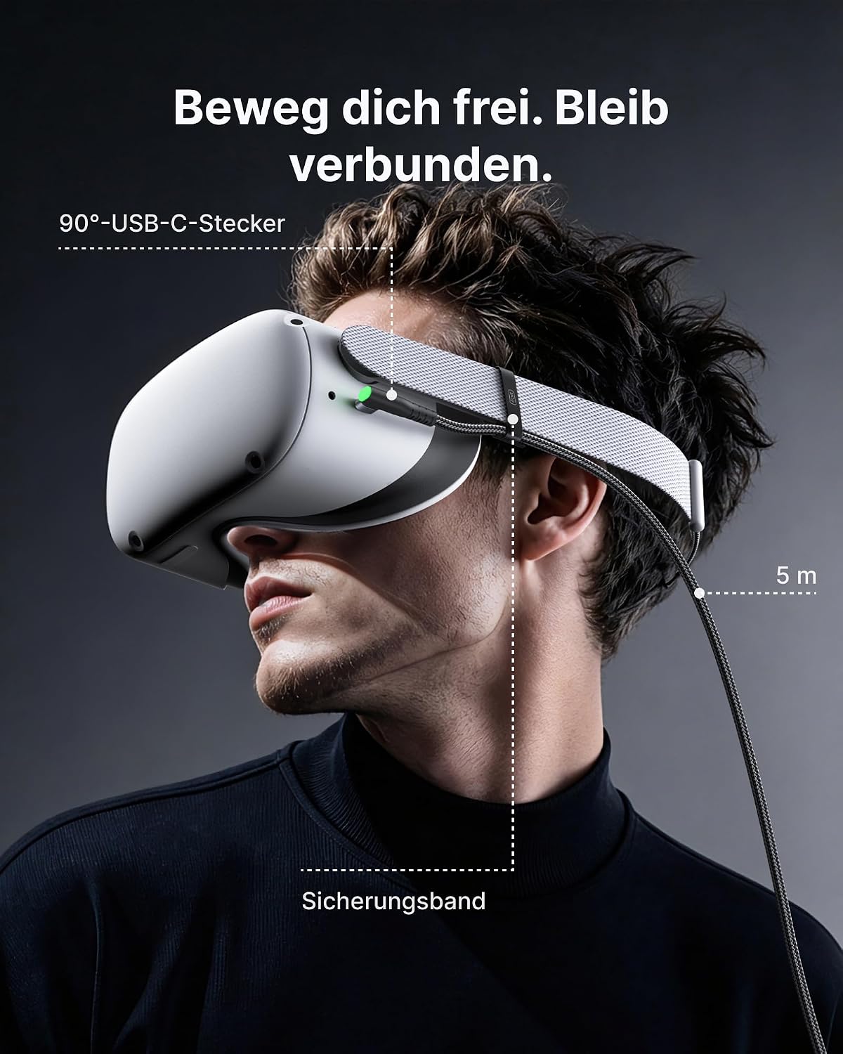 Detalle 2 de INIU Link Kabel 5 m USB‑C VR‑Datenkabel für Quest/PC