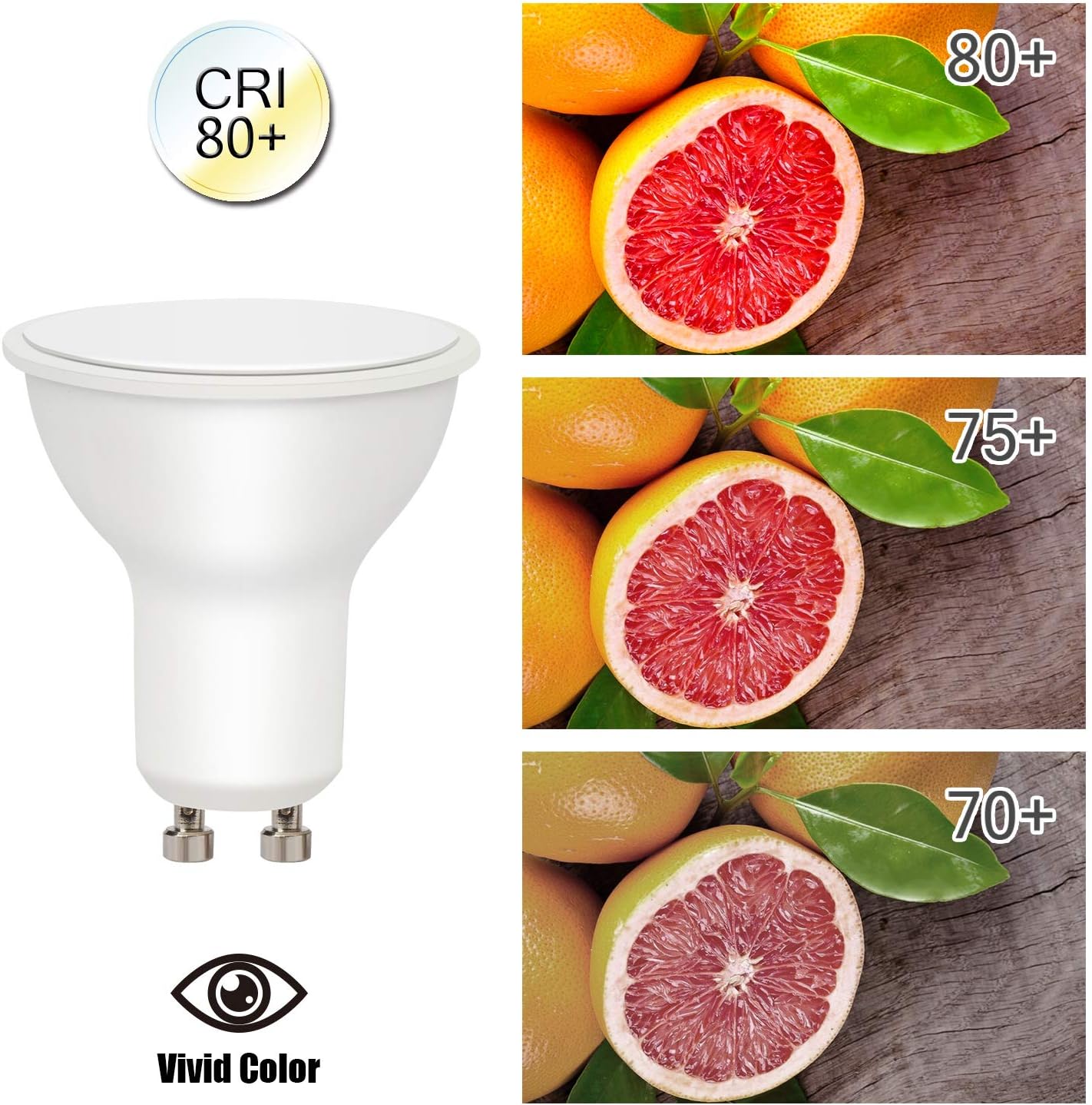 Thumbnail 2 de JUNSHI GU10 6W LED Bulbs (Cool White 6500K) – 6-Pack, 50W Halogen Equivalent, 450LM, 120° (Non-Dimmable)