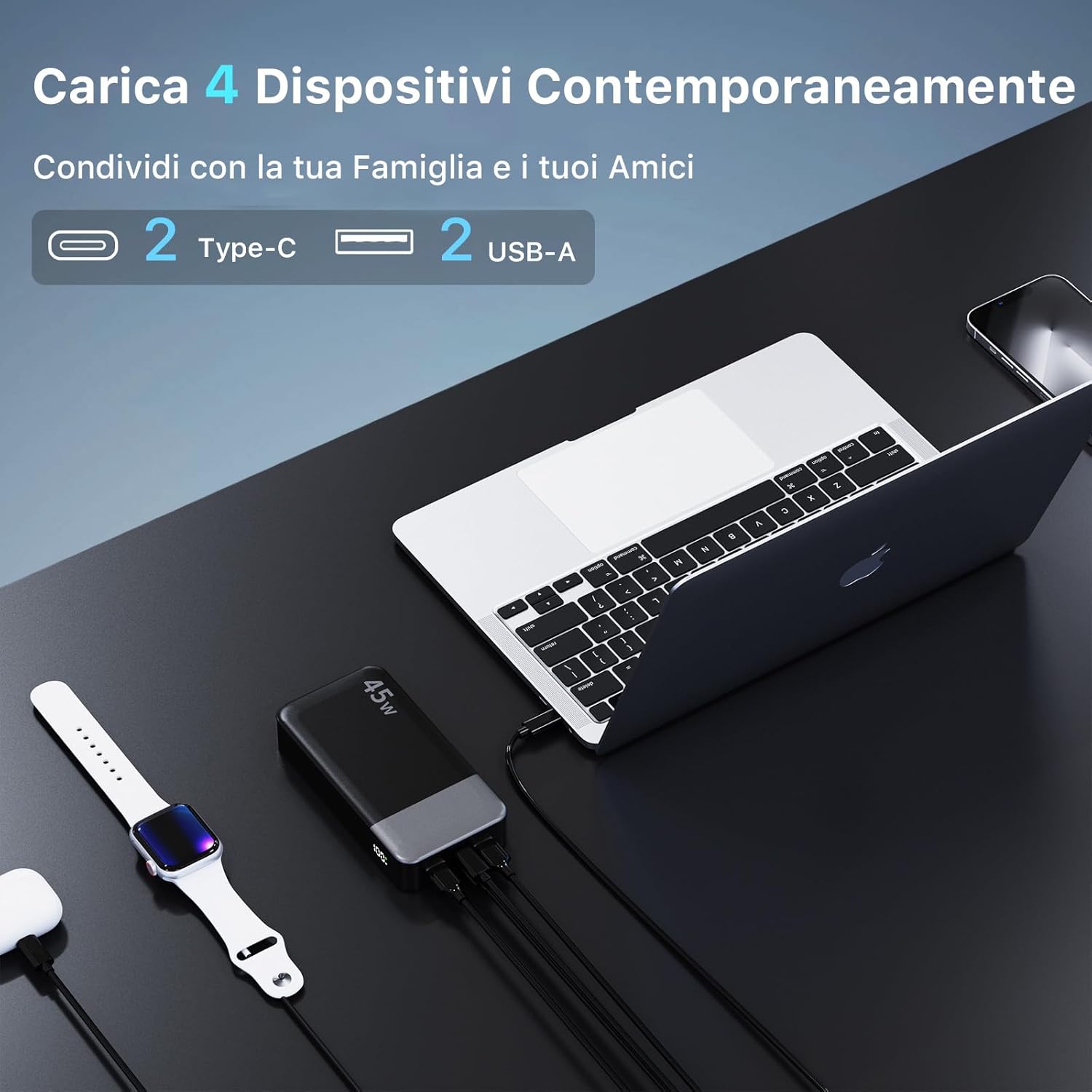 Thumbnail 3 de NOBIS Power Bank 20000mAh 45W – Caricatore Portatile USB-C con Display LED