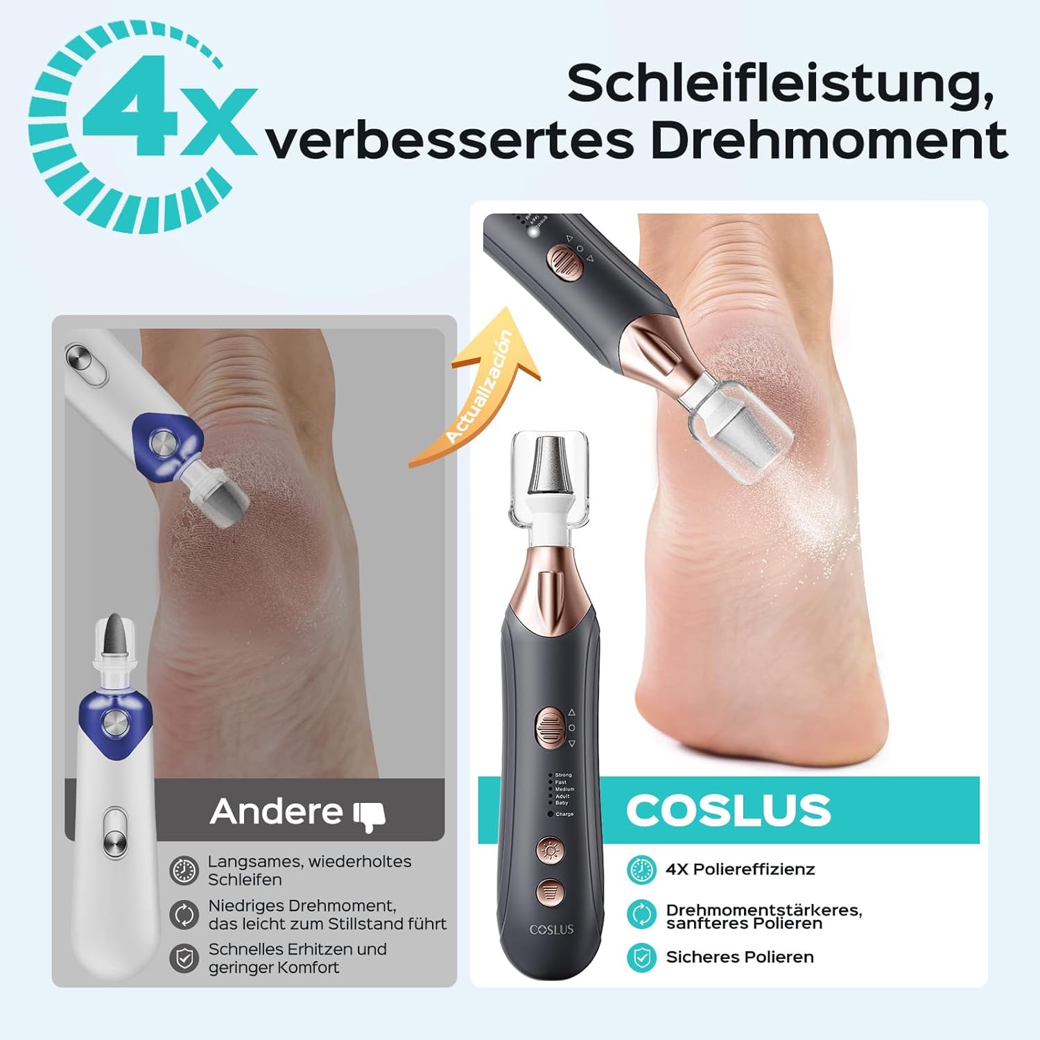 Thumbnail 1 de COSLUS C43 professioneller elektrischer Nagelfräser-Set für Maniküre & Pediküre (5 Geschwindigkeiten) – grau