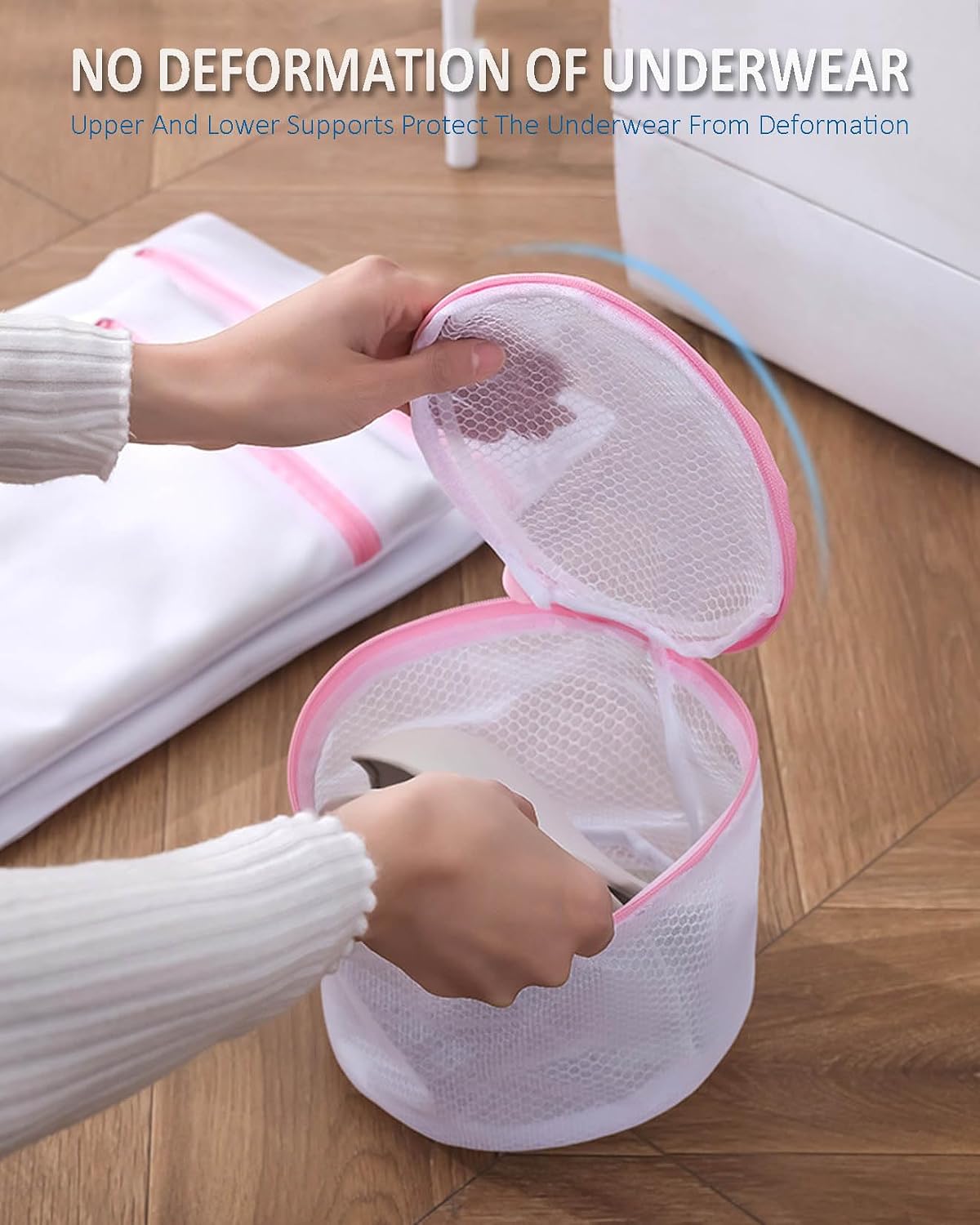 Detalle 2 de Dmjia 3-Piece Bra Washing Machine Bag Set, Polyester Mesh and Protective Zip