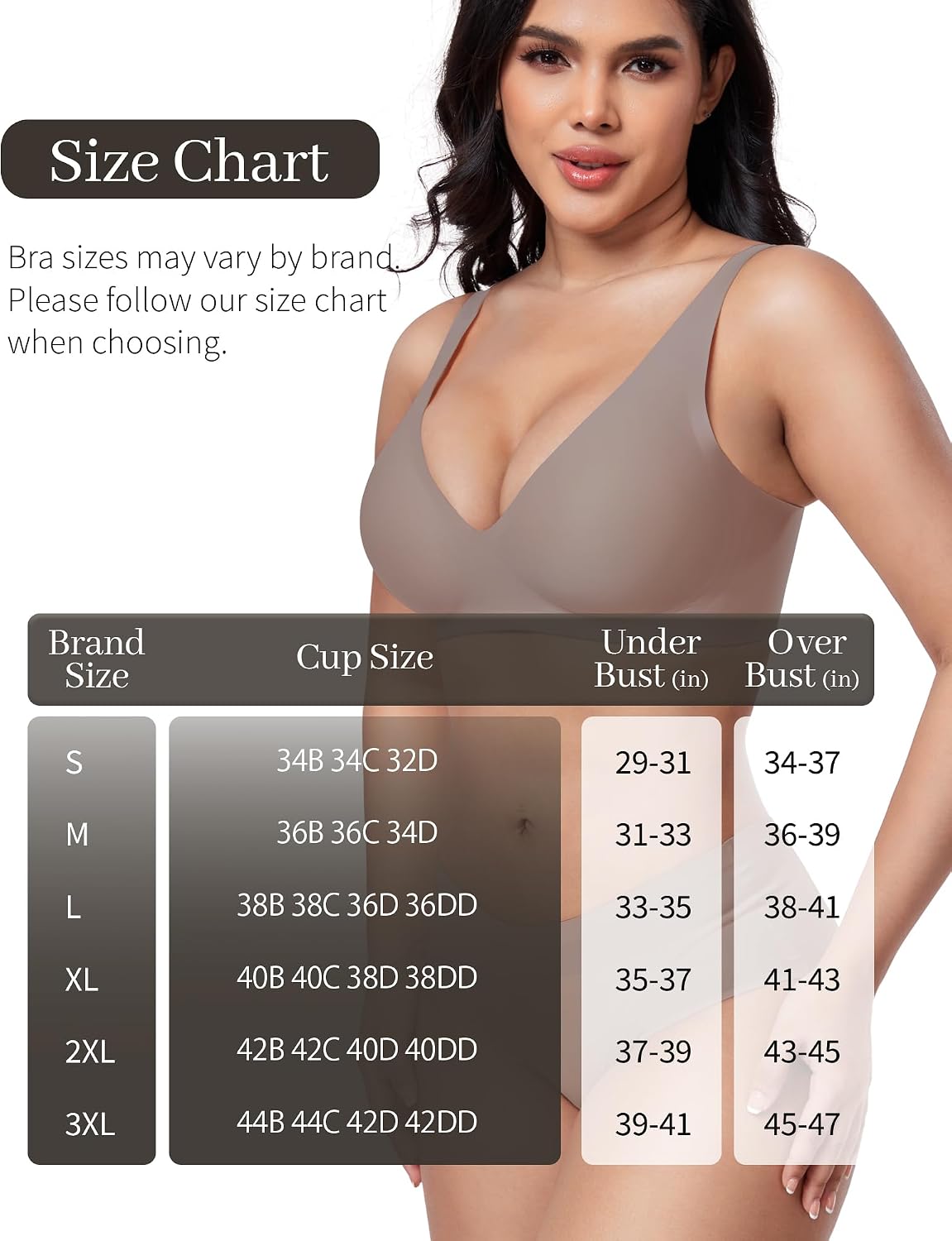 Detalle de GXOULRRA Jelly Bra Plunge Wireless Bralette, Deep V-Neck, Lift & Back Smoothing