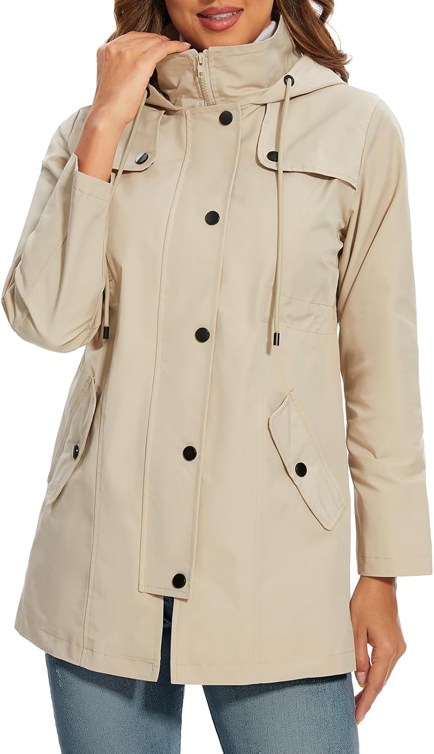 Thumbnail 1 de UMIPUBO women’s waterproof long raincoat jacket with hood and pockets