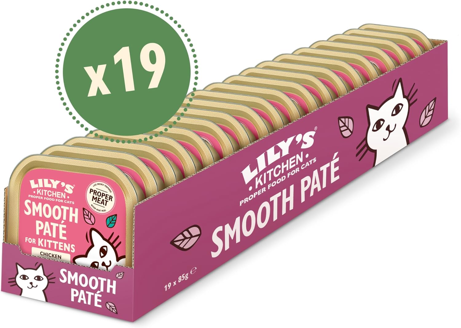 Detalle de Lily's Kitchen Pâté lisse pour chaton Poulet + bœuf (19 x 85 g) – aliments humides naturels