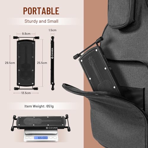 Detalle de CAHAYA CY00367-1: Reposapiés ajustable para guitarristas, 6 alturas, plegable y antideslizante