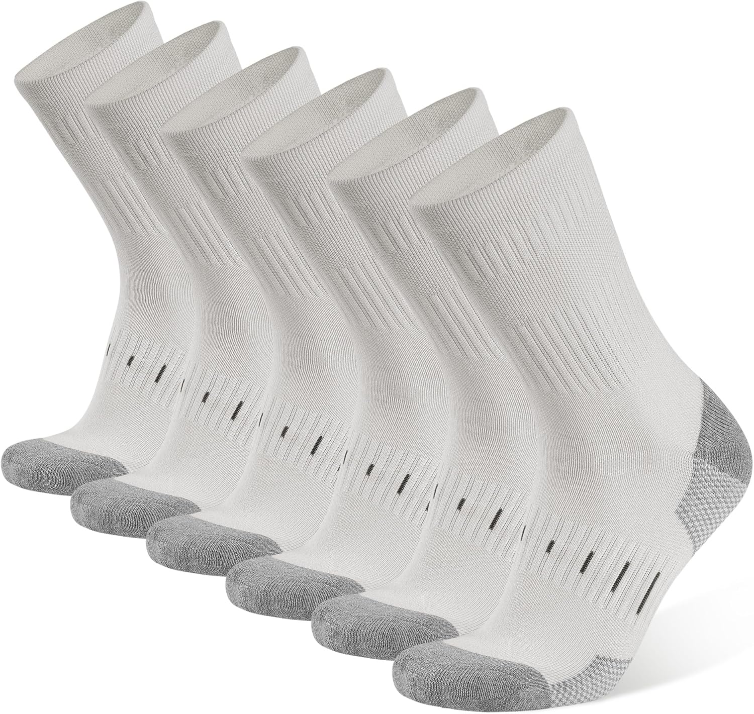 Detalle de BUDERMMY Herren-Wandersocken 43–46 (39–42) – gepolsterte Crew-Sportsocken aus Baumwolle