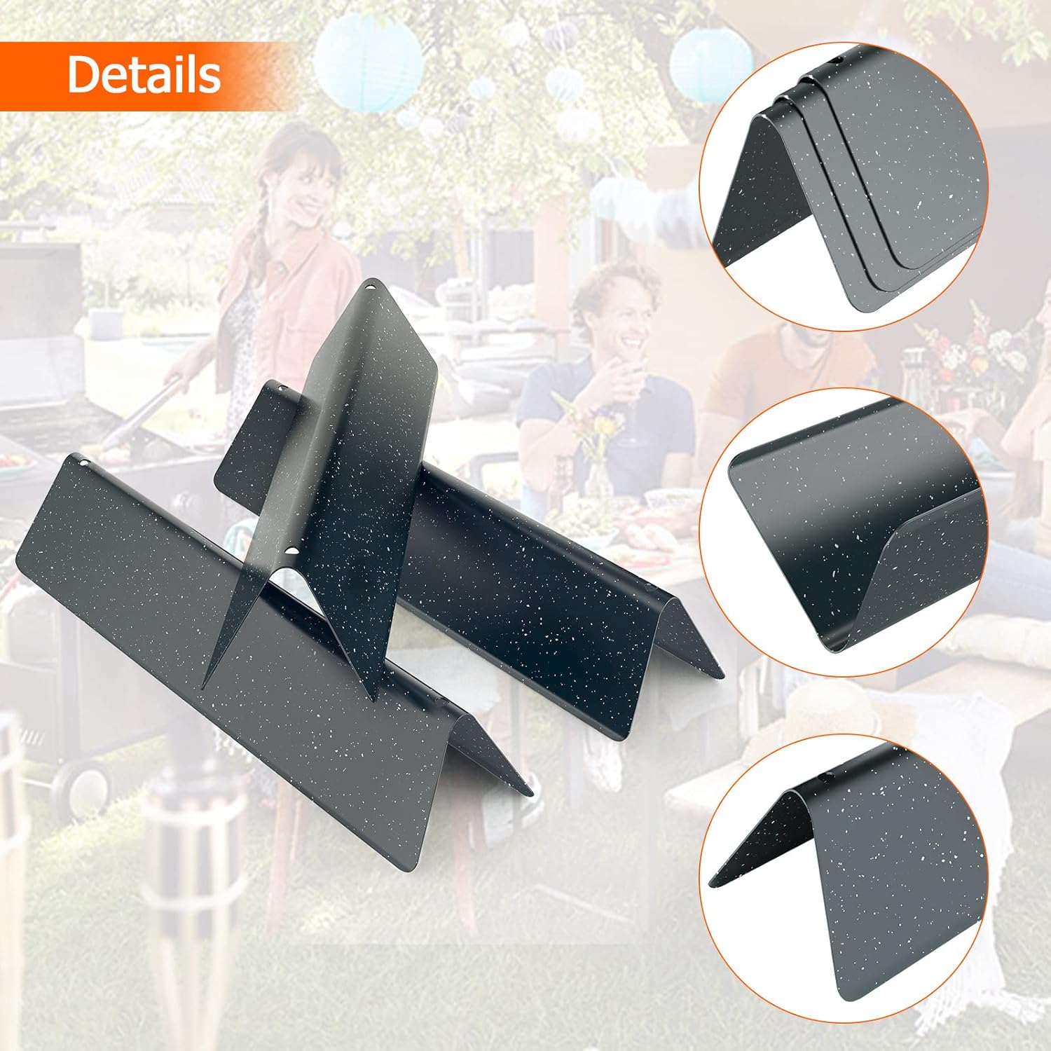 Detalle 2 de Barres Flavorizer 7635 en acier inoxydable Coisien pour barbecue à gaz Weber Spirit 200 (E210/E220, façade de commande)