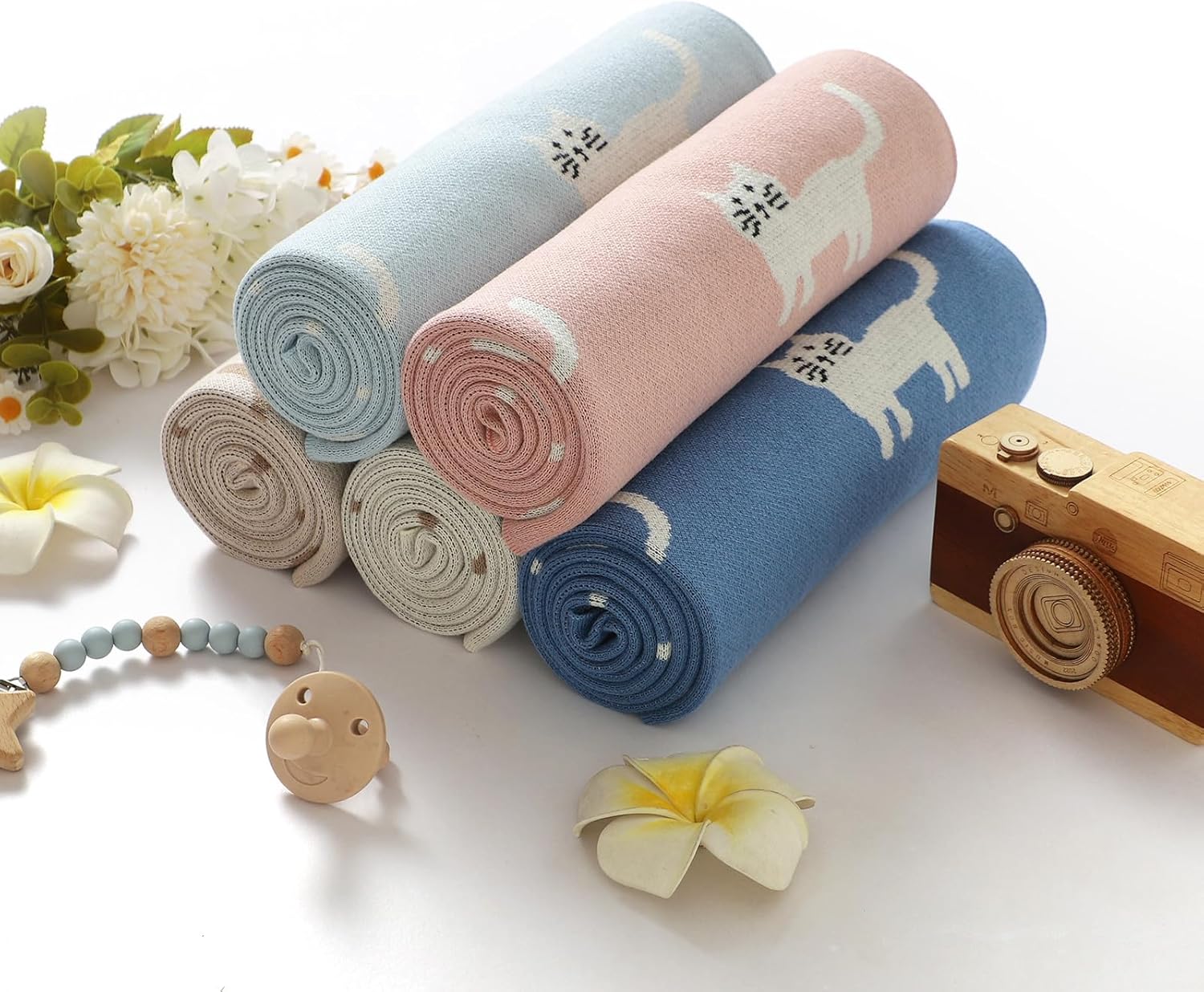 Thumbnail 4 de Hadetoto Baby Blanket for Newborn – Soft Knitted Cotton, 100 x 80 cm