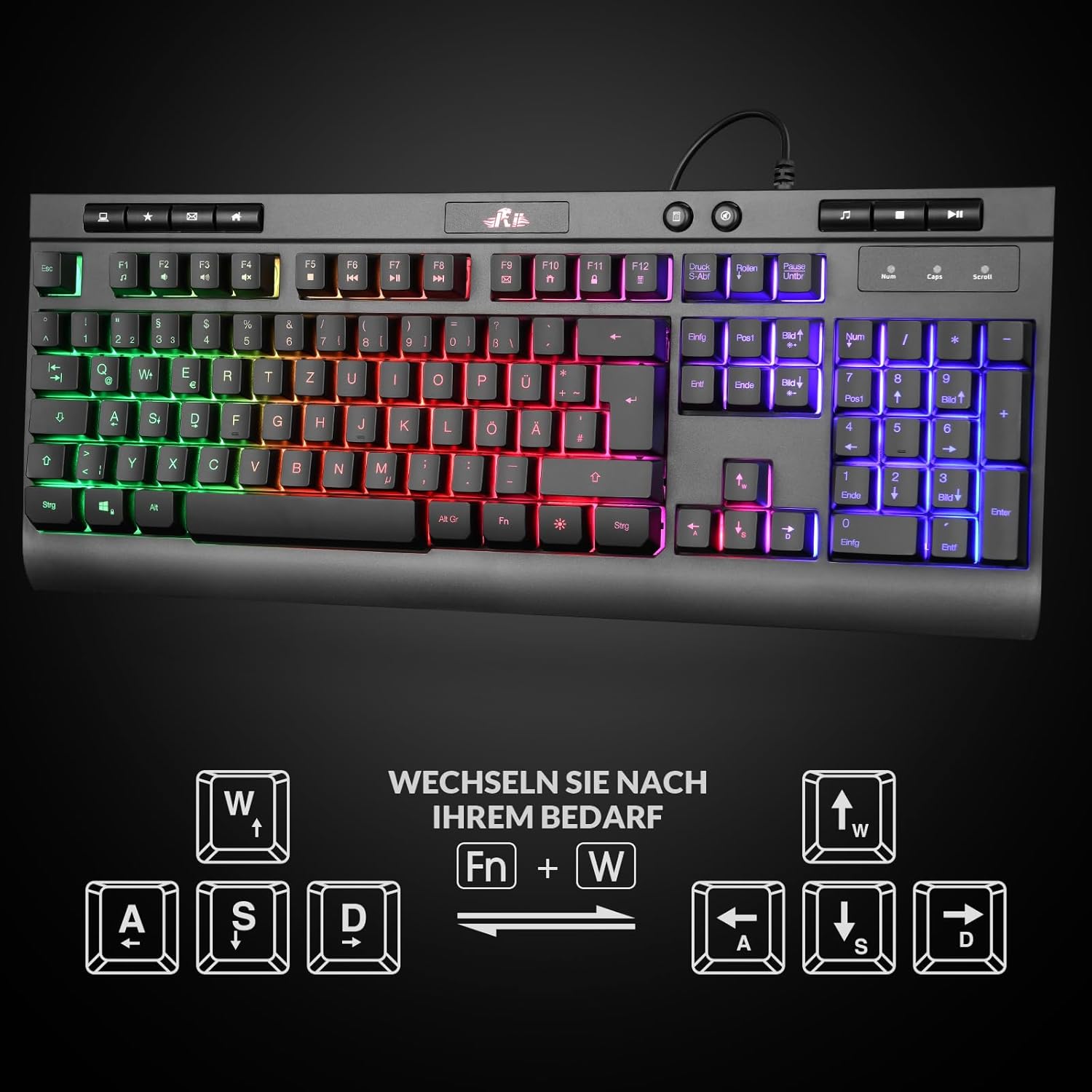 Detalle 1 de Rii RK900 Gaming Tastatur 3200 DPI