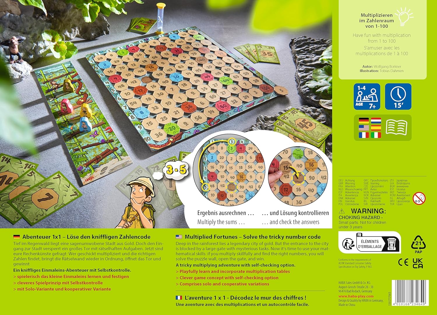 Thumbnail 2 de HABA benteuer 1x1 Rechen- und Lernspiel (Multiplizieren im Zahlenraum 1–100) ab 7 Jahren