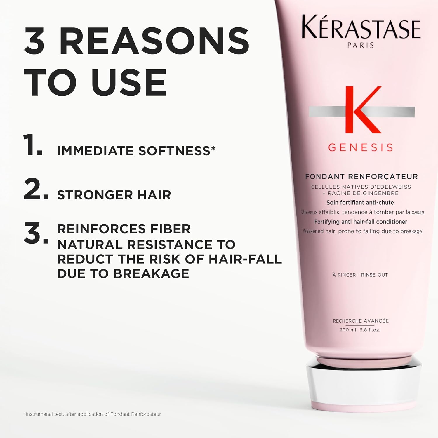 Detalle de Kérastase Genesis Fortifying Conditioner (Ginger Root & Edelweiss Native Cells) – anti hair-fall conditioner for weakened hair