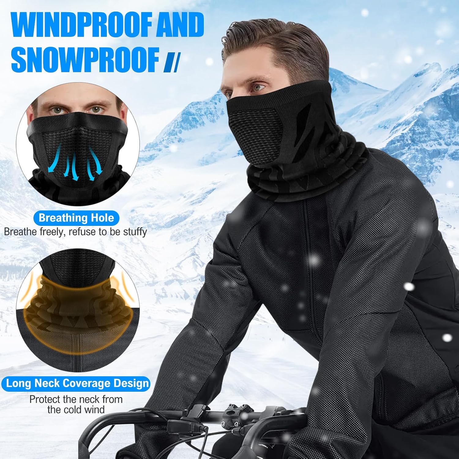 Thumbnail 1 de ENONEO DTJ15/LYW6 multifunctionele nekwarmer met mesh aan de voorkant