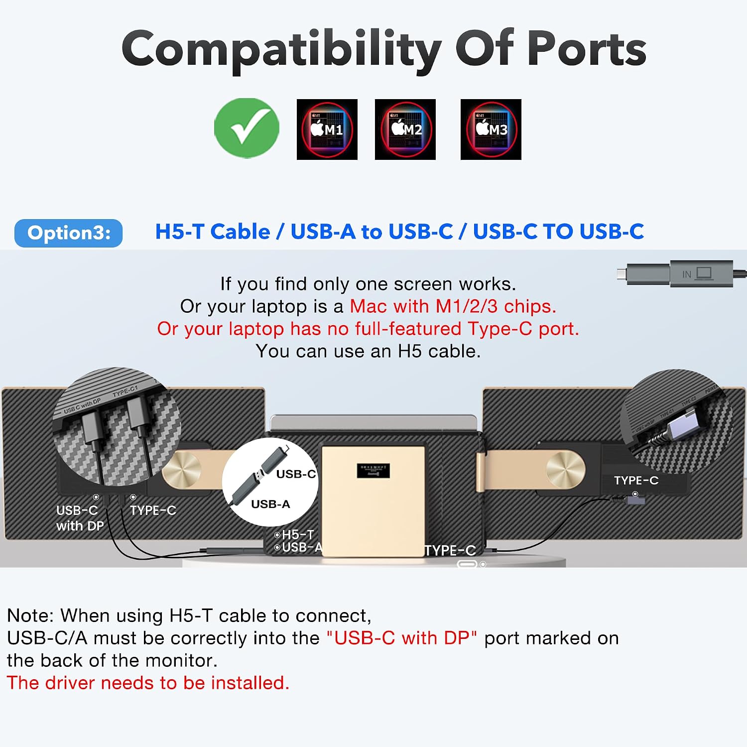 Thumbnail 3 de Kwumsy Monitor Portatile da 15.6" con triplo schermo: USB-C/HDMI, rotazione e versione estesa
