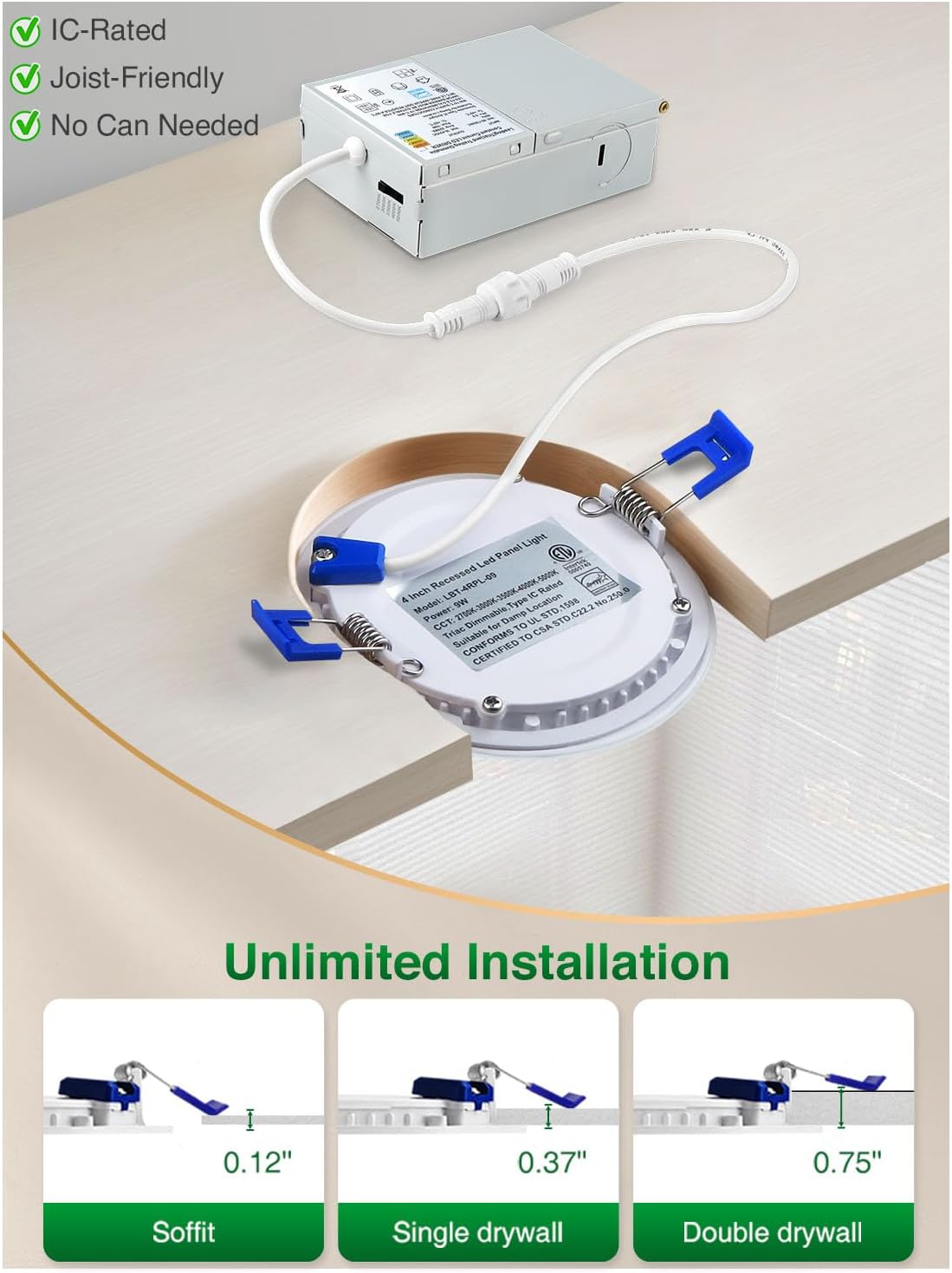 Thumbnail 6 de zouzai 4-inch LED recessed ceiling lights