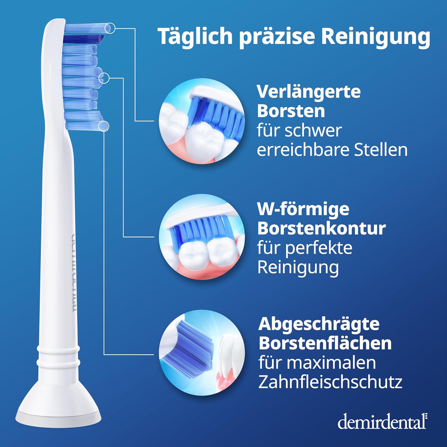 Detalle de demirdental 8er Aufsätze für Philips Sonicare 8er