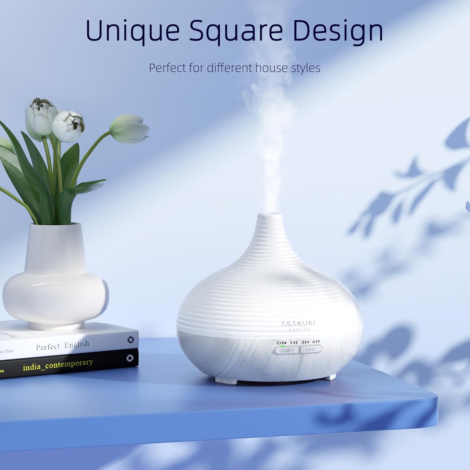 Thumbnail 2 de ASAKUKI Diffuser 300ml – Large Capacity Ultrasonic Aromatherapy Diffuser