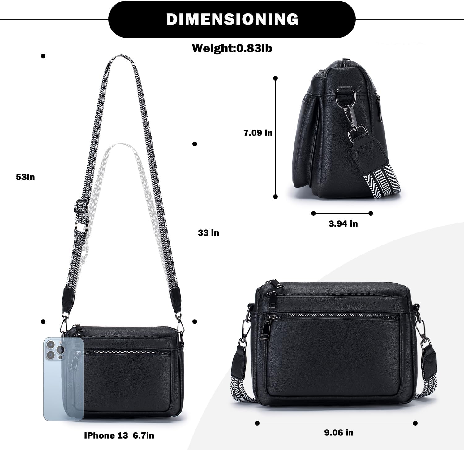 Thumbnail 2 de MUIIKOLA women’s cross body bag with built-in wallet pocket and vegan PU leather