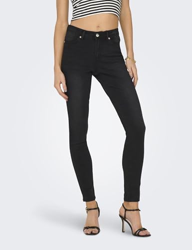 Detalle 2 de ONLY Damen Onlwauw Mid Sk Bj1097 Noos Jeans – Washed Black, Größe S/34L EU