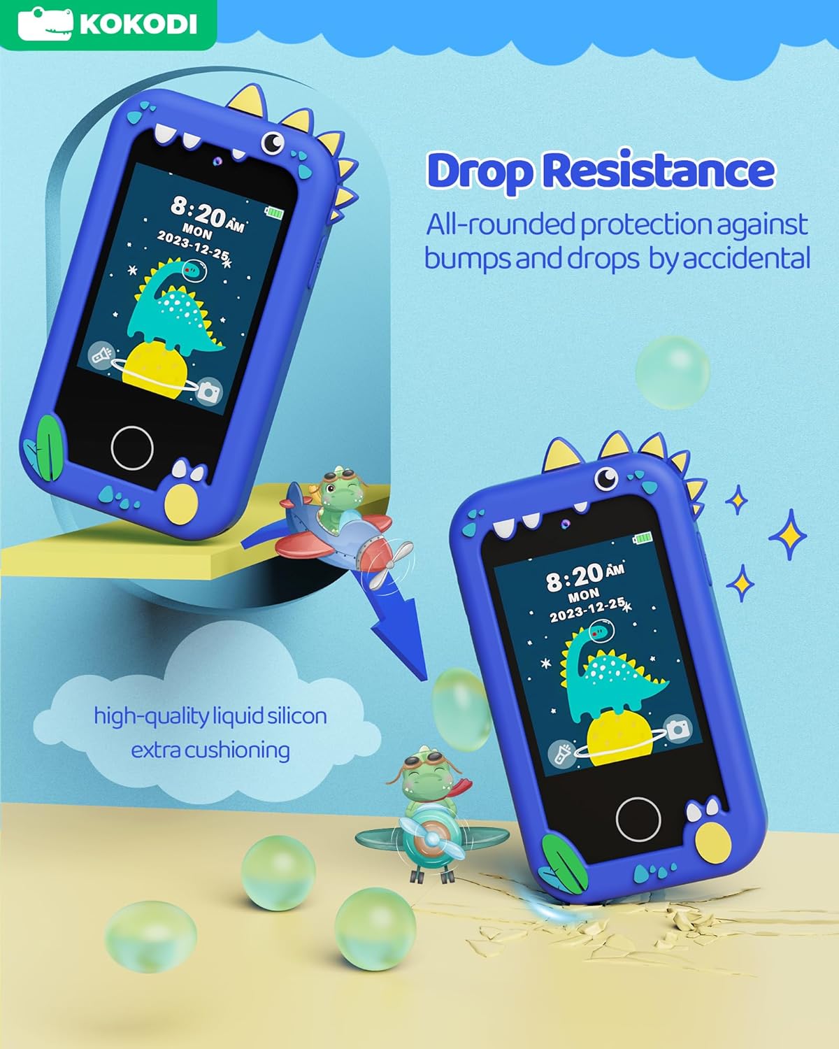 Thumbnail 1 de KOKODI Kids Smart Phone Toys: Touchscreen HD Dual Camera Learning Phone for Ages 3–10 (Navy Blue)