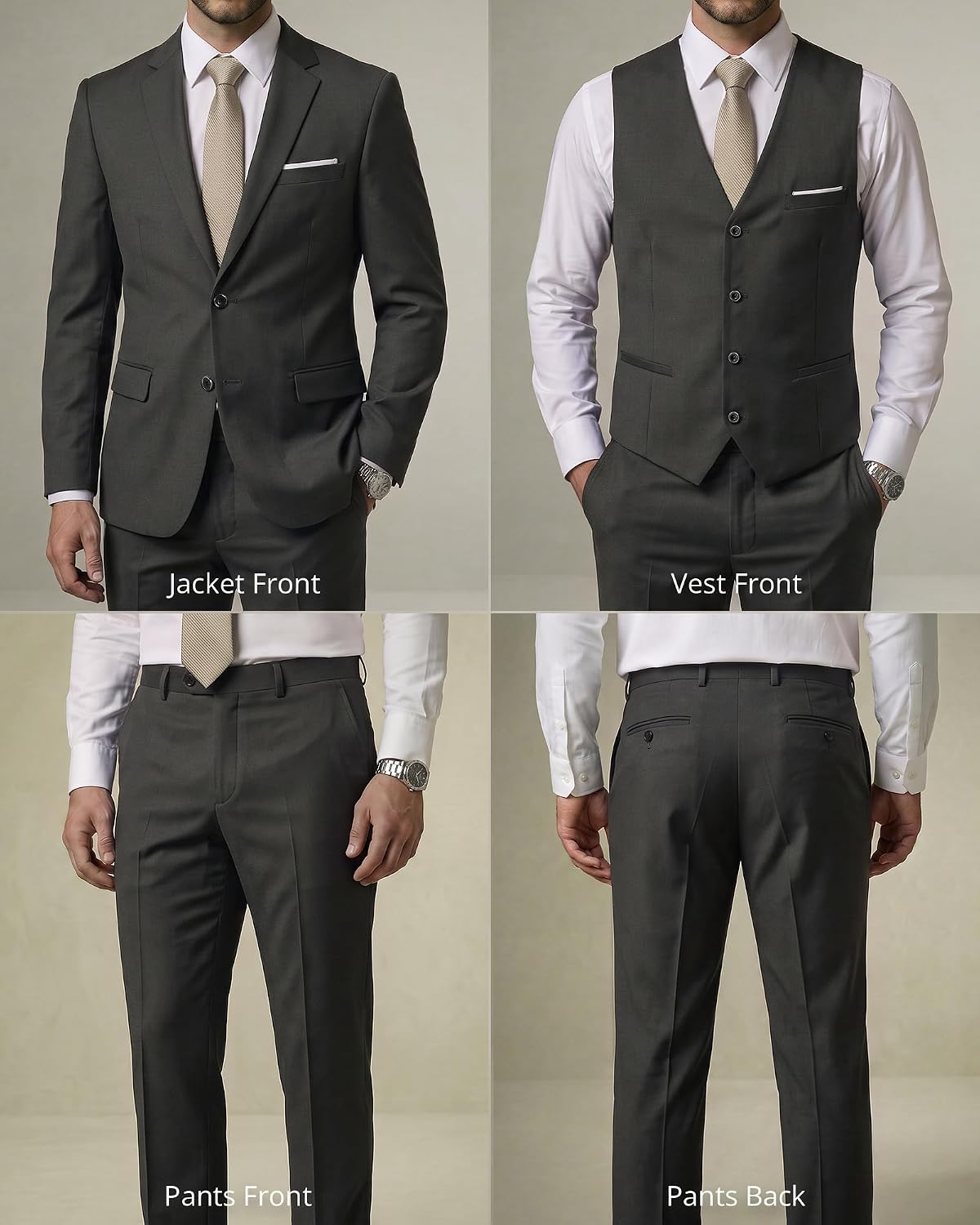 Thumbnail 2 de YND Men's 3 Piece Suit Set Slim Fit