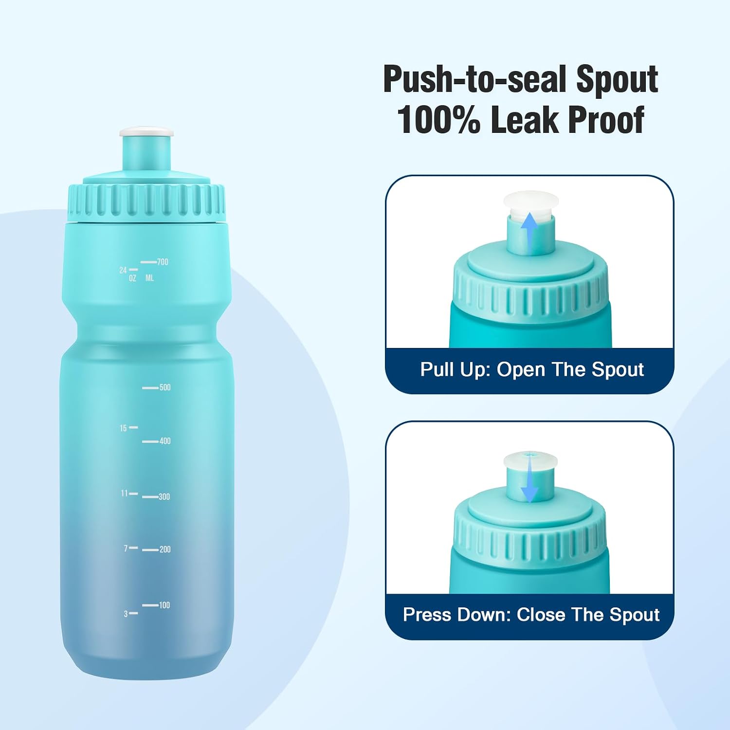 Detalle 1 de SLUXKE BBOTTLE03 24 oz Cycling Water Bottle 2-Pack, BPA-Free PP5