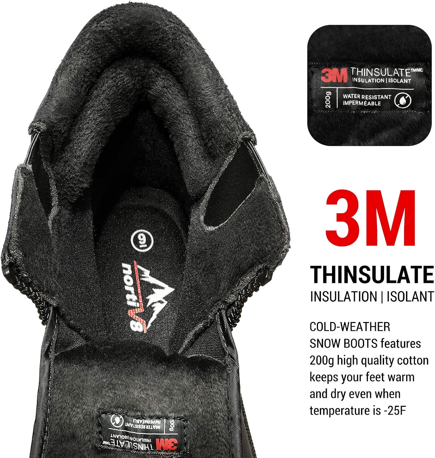 Detalle 2 de NORTIV 8 Men's Insulated Waterproof Winter Boots