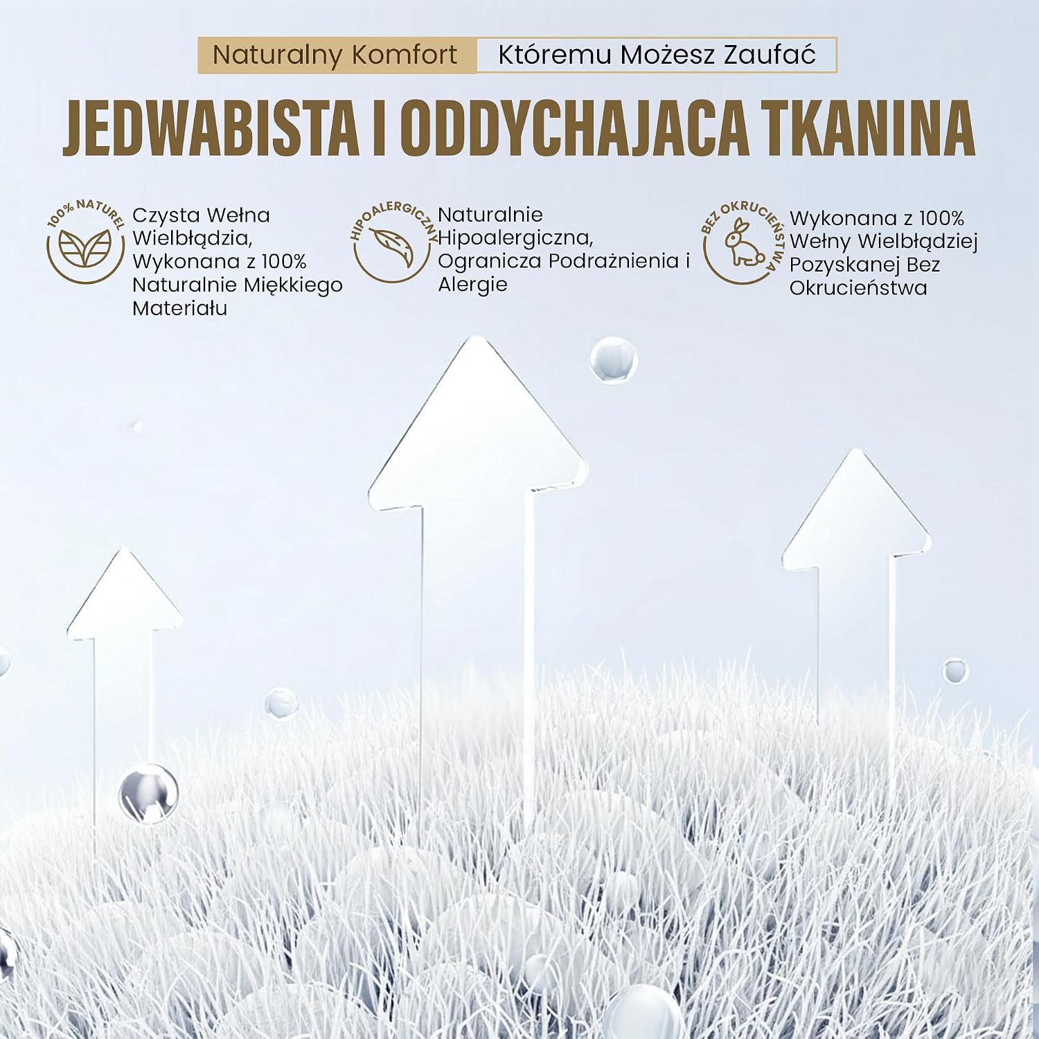 Detalle de Feluna® 64886231 – kołdra z włosia wielbłądziego 4-sezonowa, 135x200 cm