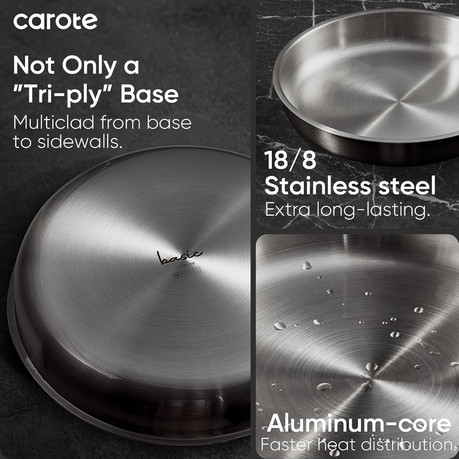 Thumbnail 3 de CAROTE Pots and Pans Set (15 pcs) with Detachable Stainless Steel Handles