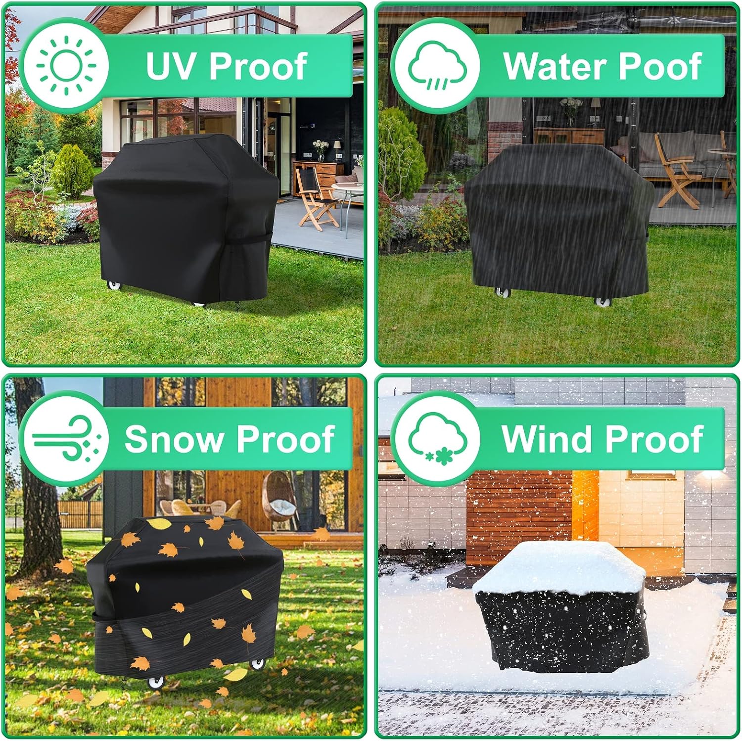 Detalle 2 de AZOMKER Barbecue Covers: Weatherproof Gas Grill Cover (145 × 61 × 117 cm) for Everyday Protection