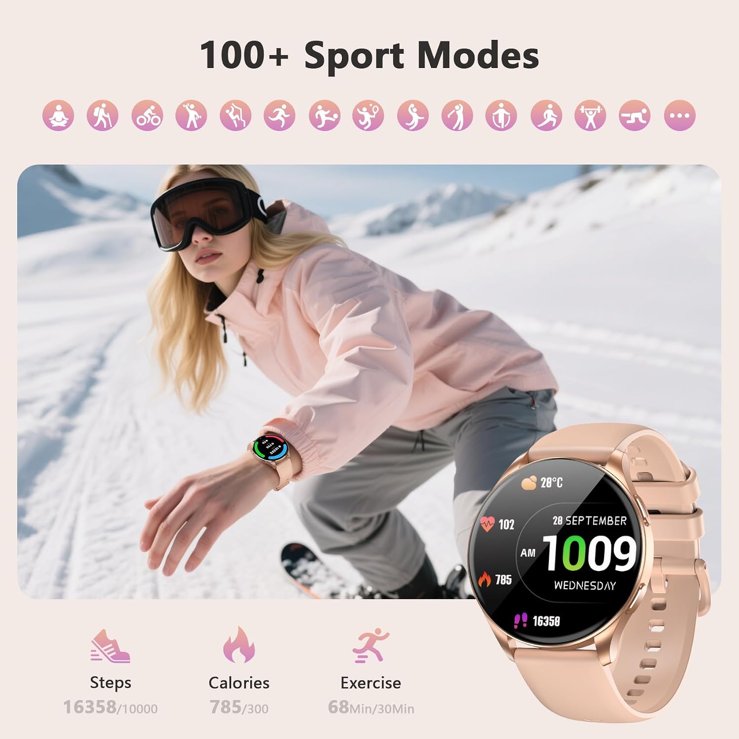 Detalle de Blackview Smart Watch for Women with Call Make/Answer 1.43" AMOLED