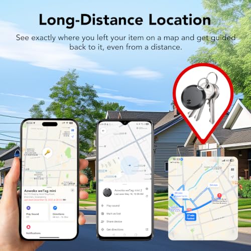 Detalle de 2026 Smart Tracker Tags di aowoka: localizzatore Bluetooth IP68, batteria sostituibile, Find My e Funzioni Trova