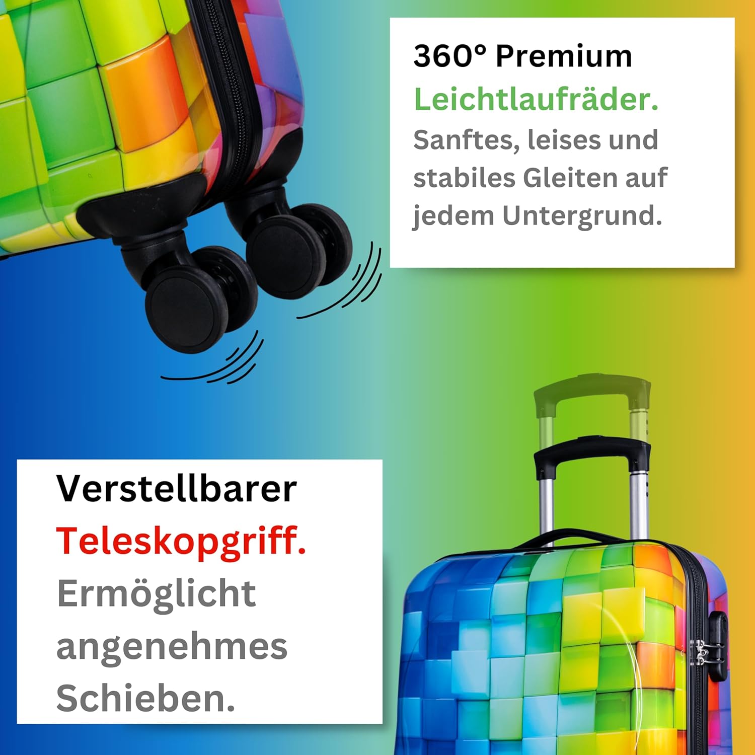 Detalle 2 de NOWI Hartschalenkoffer XL Groß – 100L Volumen, 158 cm Gurtmaß, 8 Rollen, 360° drehbar