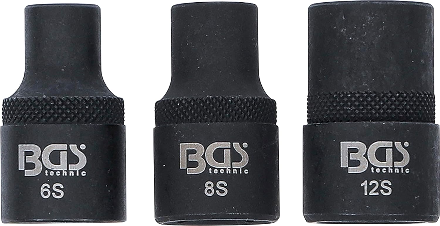 Detalle de BGS 9336 – Jeu de douilles profil cannelé pour RIBE M6S, M8S, M12S (3 pièces)