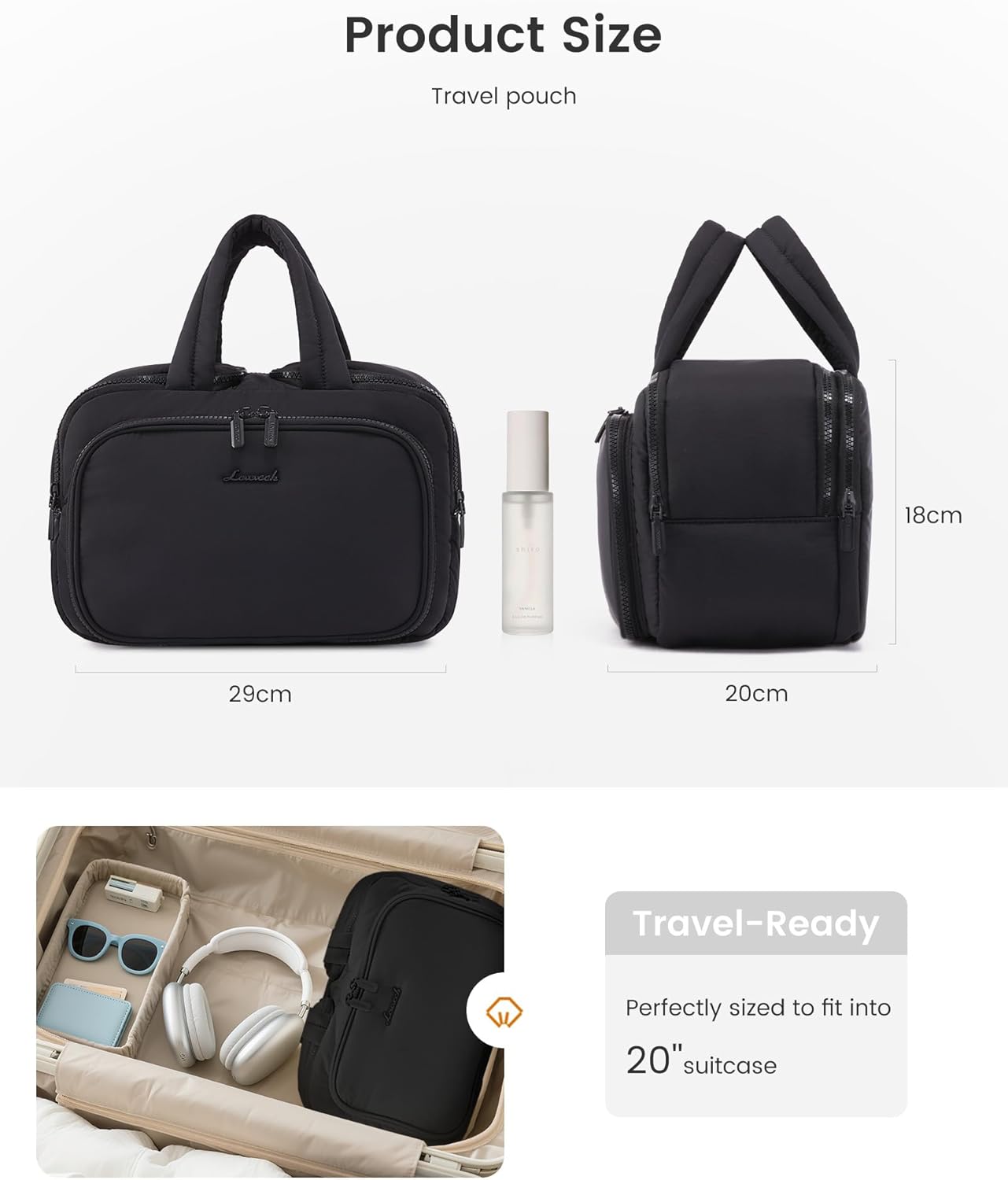 Thumbnail 3 de LOVEVOOK große Kulturtasche Damen mit Nassfach – leichter Reise-Kulturbeutel beige, mit Organizer & Netztaschen