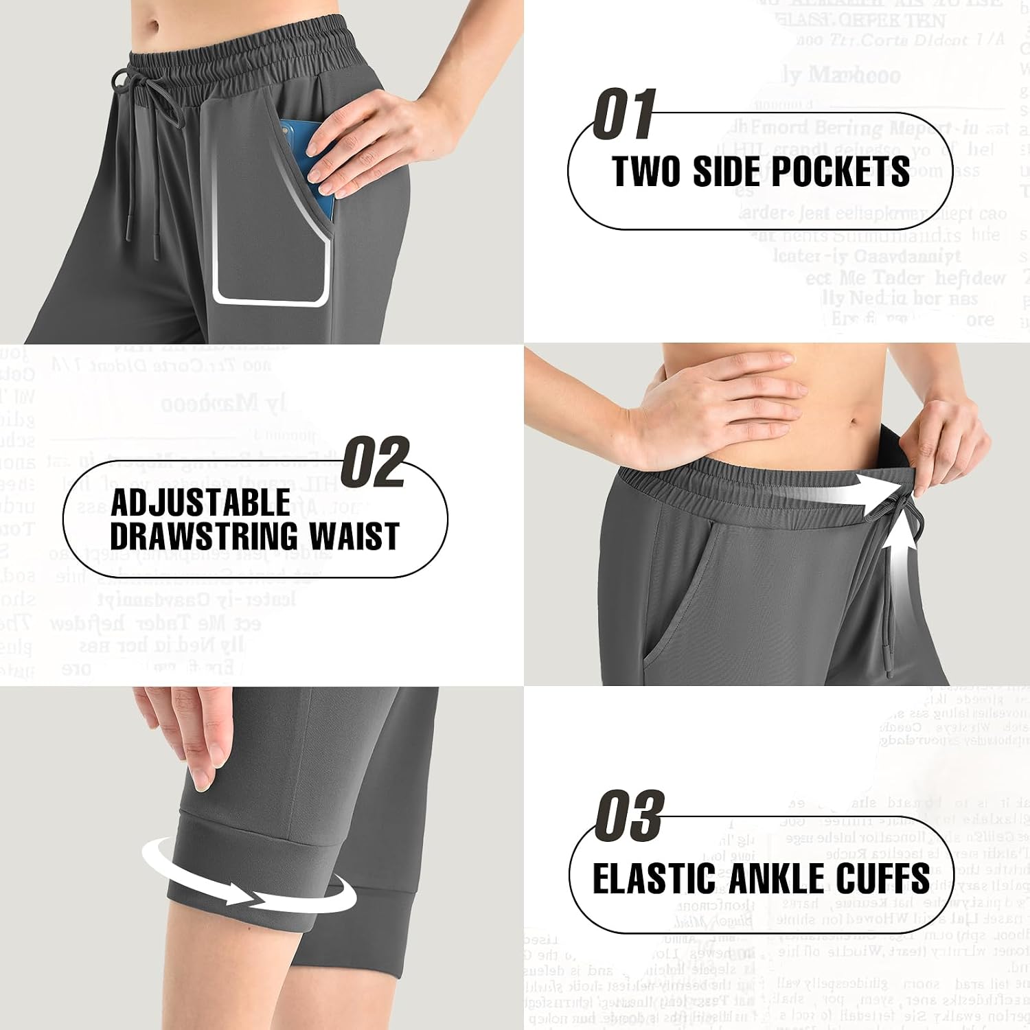 Detalle 2 de Walifrey Women's Cropped Joggers with Pockets