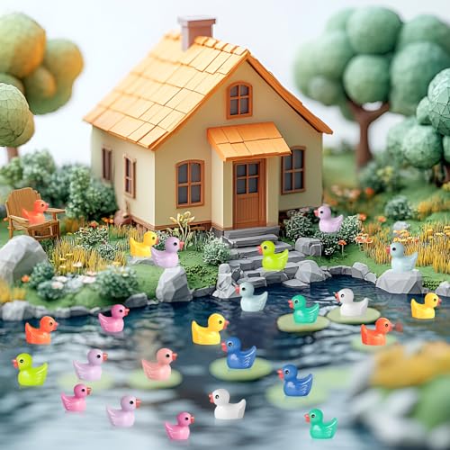 Thumbnail 6 de AiQInu lot de 100 mini canards en résine, 10 couleurs, 1,6 x 1,8 cm