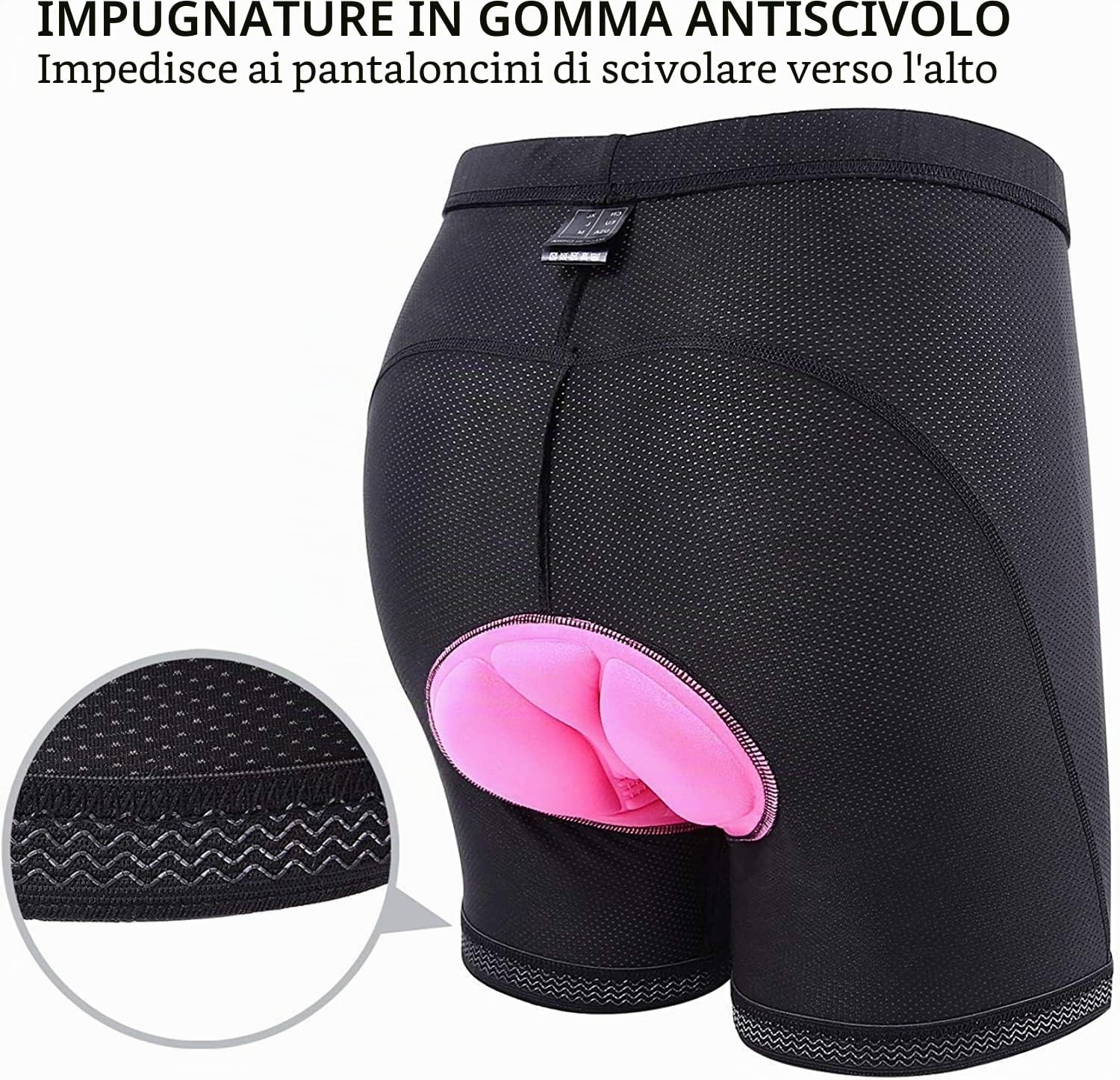 Detalle de Sportneer Pantaloncini da Ciclismo da Donna con Gel 3D – Taglia S a XXL, imbottitura e design femminile