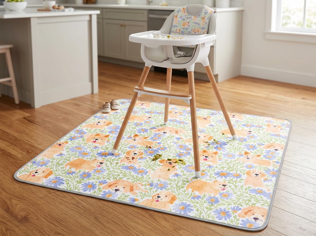 Thumbnail 5 de Splat Mat under high chair floor protector splash mat (51 inch) – waterproof, anti-slip and washable