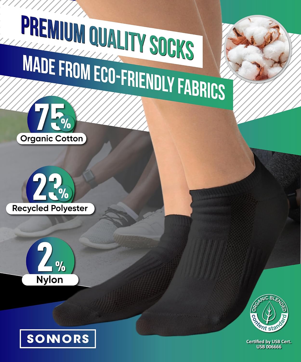 Thumbnail 3 de SONNORS ankle socks 6 pairs, anti blister