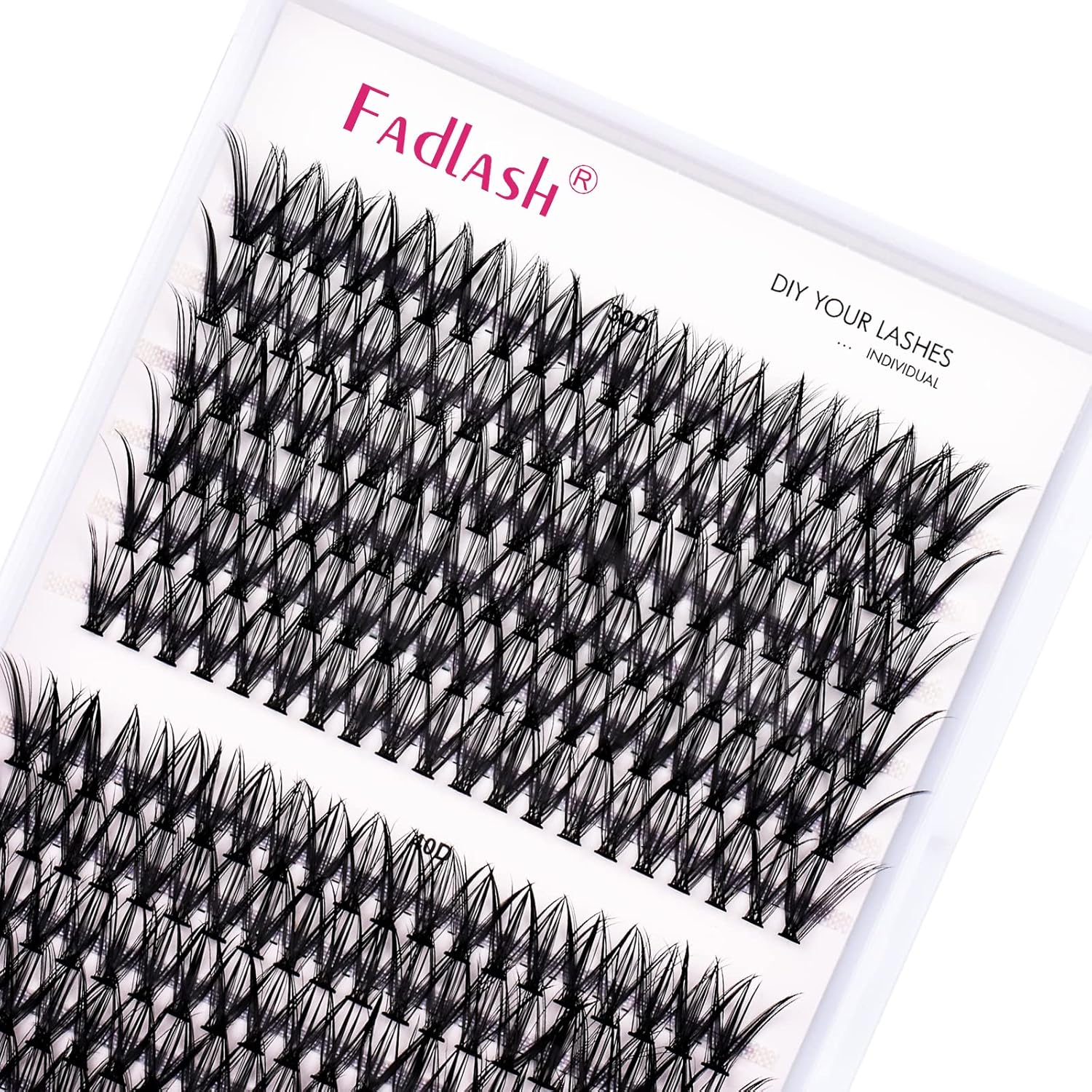 Detalle de Fadlash 240 Stück künstliche Wimpern – 30D/40D Cluster, 0,07 mm, D Curl, 11 mm – DIY Verlängerung