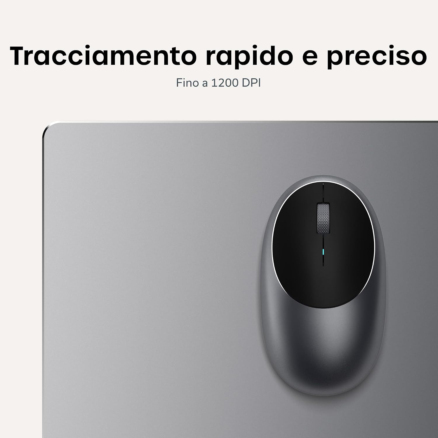 Thumbnail 2 de Satechi Mouse Wireless M1 in Alluminio – Bluetooth ricaricabile USB-C, 1200 DPI, compatibile con MacBook Pro/Air, iPad e PC