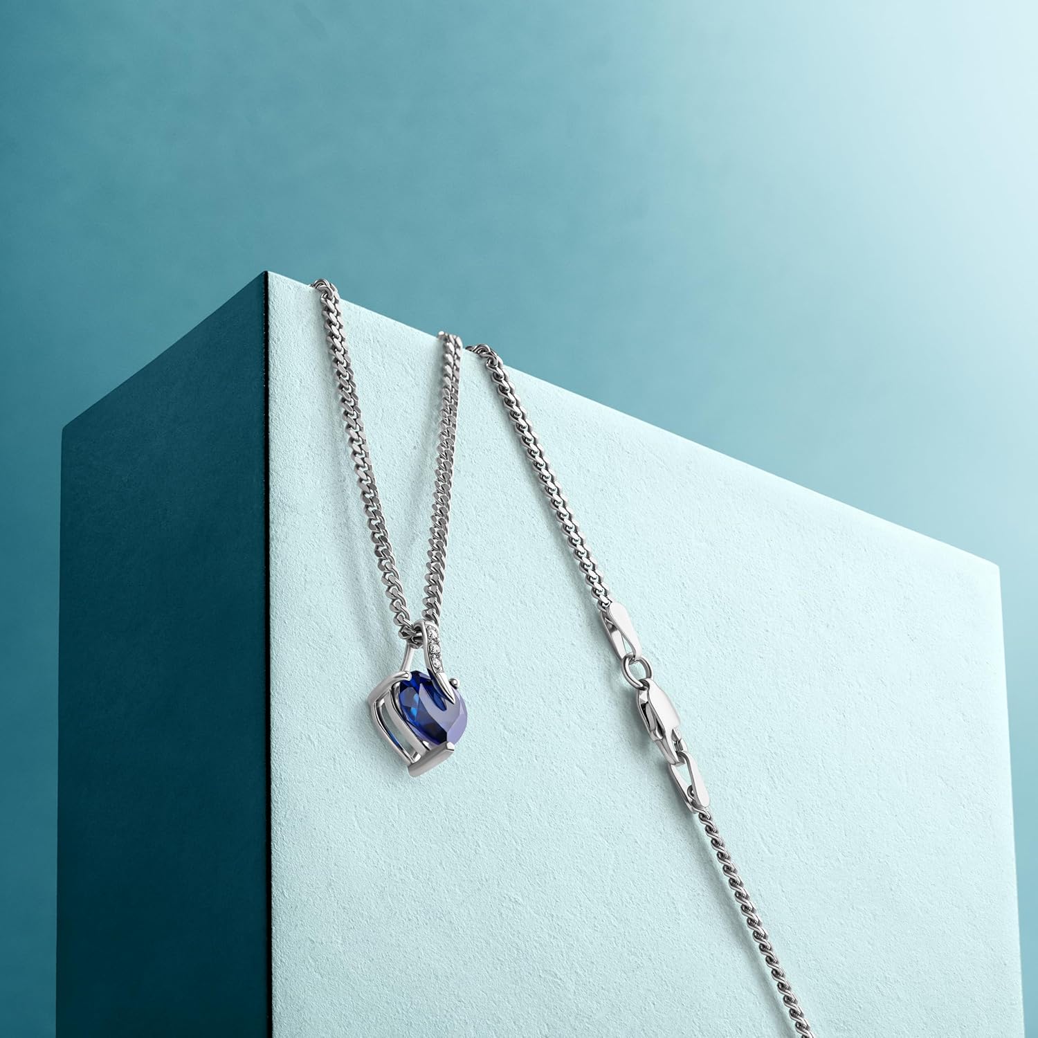 Thumbnail 2 de Miore Collier Femme Argent 925/1000 avec Saphir et Diamants – 4,30 g