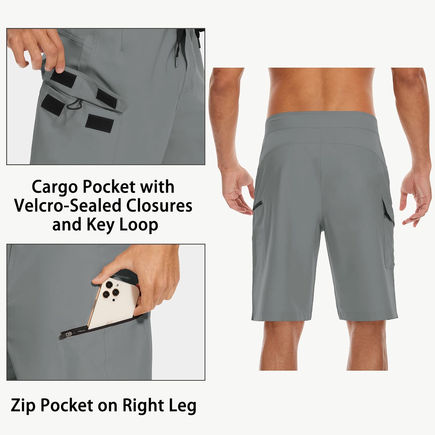 Thumbnail 3 de MIVEI 22" Men's Board Shorts Swimwear with UPF50+ and Zipper Pocket