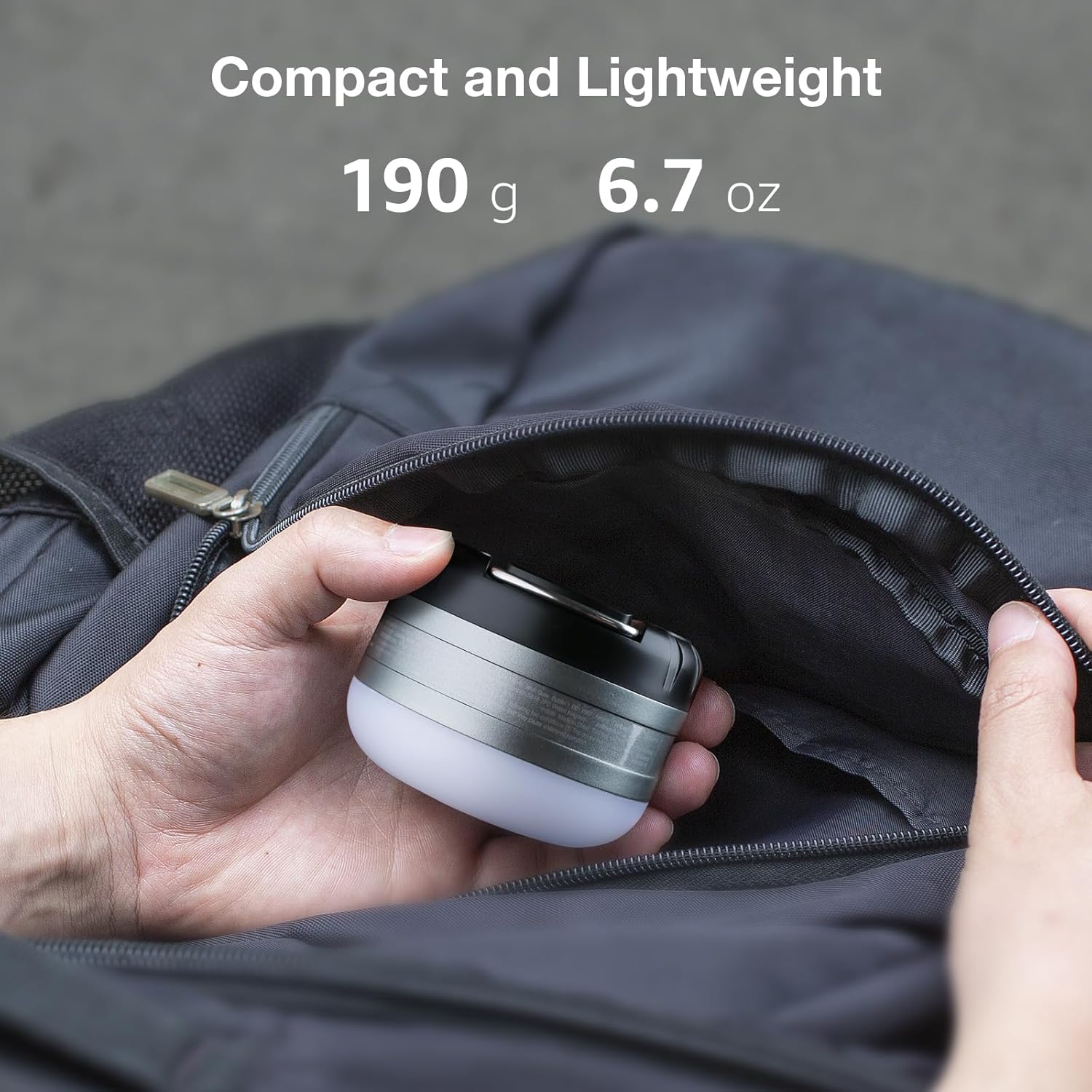 Detalle 2 de LE Lighting EVER lampe de camping rechargeable LED à 3 modes et fonction batterie externe