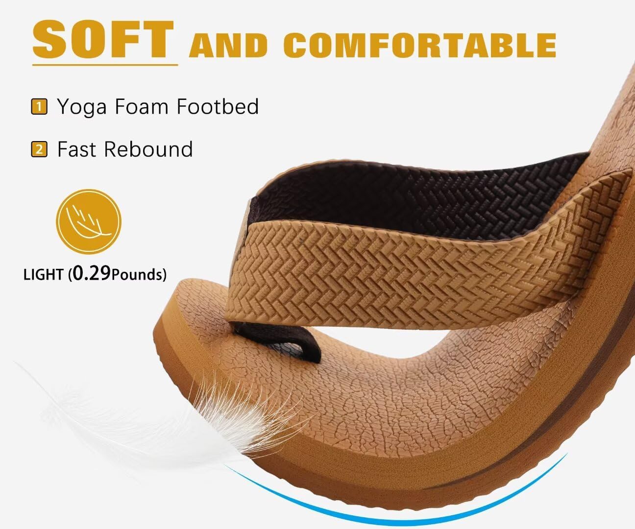 Detalle de KuaiLu Leather Arch Support Flip Flops for Men