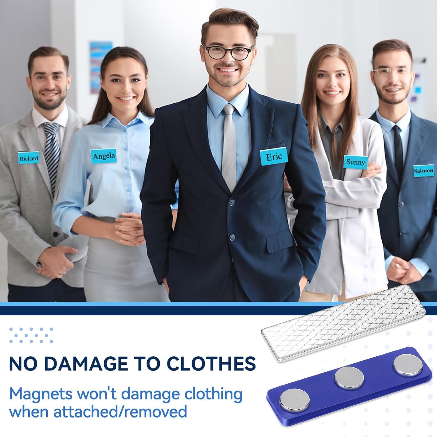 Detalle de Wubushan 10Pcs Namensschilder für Kleidung magnetische naambordjes 90 x 54 mm, 20 stuks